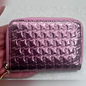 Christian Louboutin Panetteone Coin Case, Pink With Red Interior